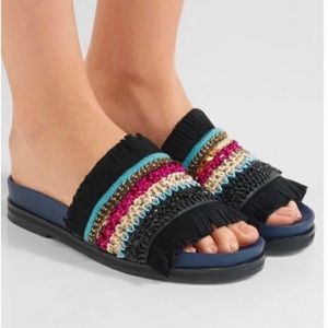 Tory Burch Isles fringe sequin slides